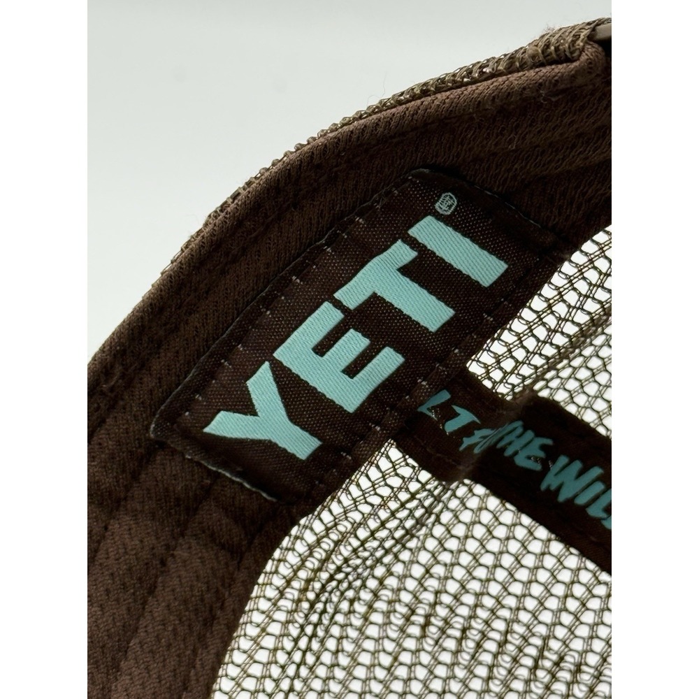 YETI Spey Cast Mid Pro Baseball Trucker Hat Cap Mesh Snapback Adjustable Brown - Picture 9 of 9